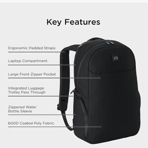 NWT Travis Mathew Recess Backpack Black travel laptop compartment